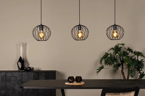 Lucide DANZA - Pendelleuchten - 3xE27 - Schwarz - Atmosphäre 1